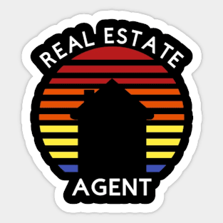 Real Estate Agent Sunrise - White Letters Sticker